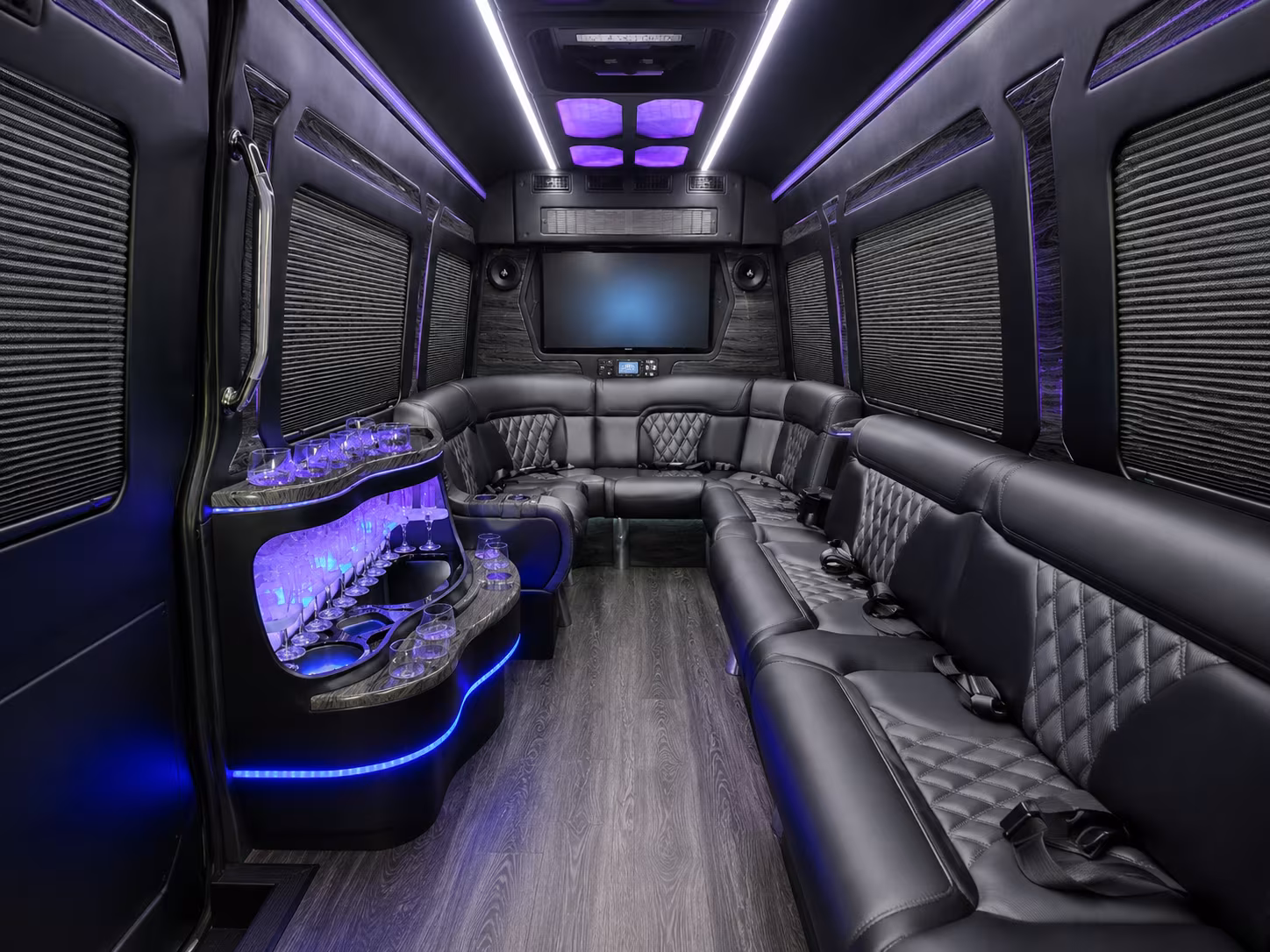 escondido 30 passenger party bus interior